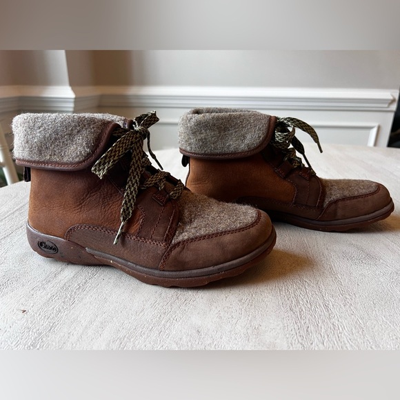 Chaco Women's Barbary Pinecone Leather Wool Hiking Boots Size 6.5‎ - Picture 5 of 13